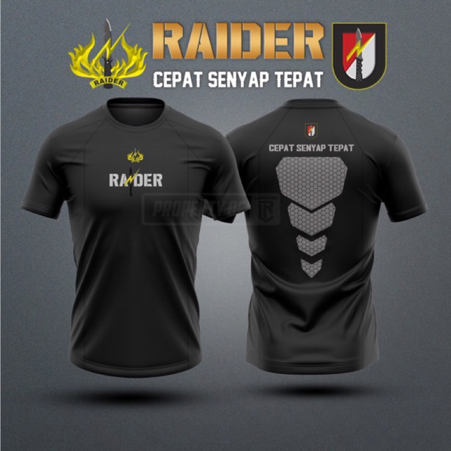 Kaos Hitam Raider Tni Ad Bahan Drifit