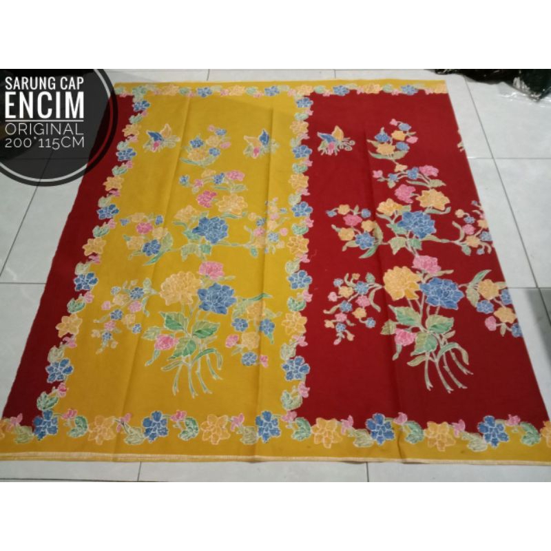 SARUNG BATIK CAP ENCIM 2 WARNA KOMBINASI TULIS