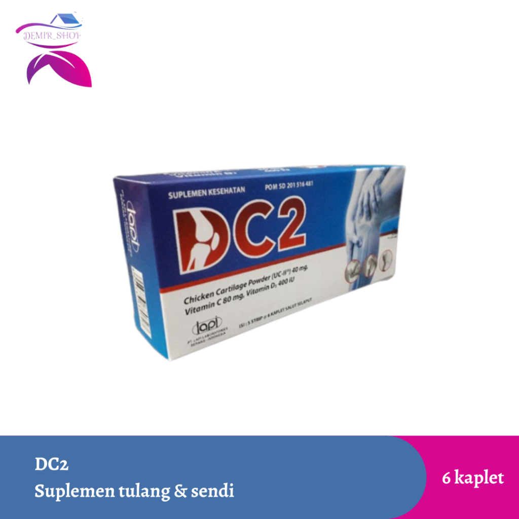 DC2 Strip 6 Kaplet Vitamin Tulang / Suplemen Kesehatan Tulang & Sendi