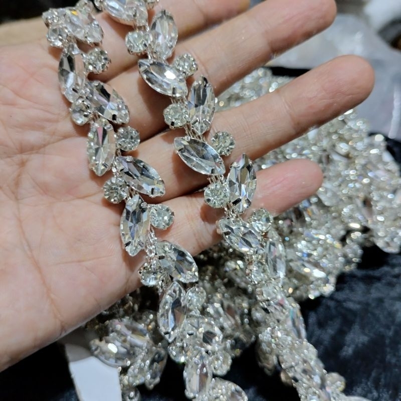 Payet rangkai kristal Swarovski Payet bridal Payet belt