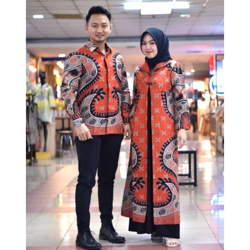 Gamis batik longouter wanita premium, Batik couple gamis batik