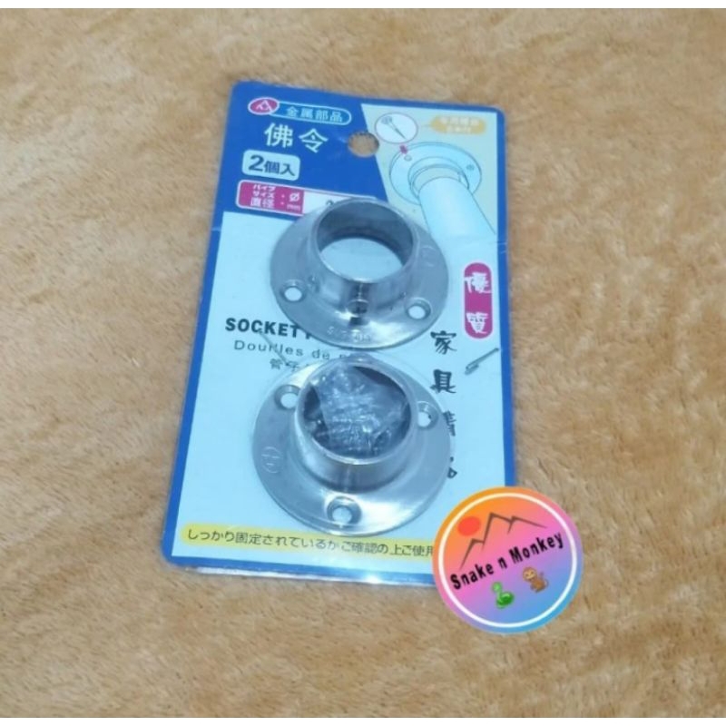 Bracket Topi Pipa Bulat 1" STAINLESS STELL - Braket  Penyangga Pipa 25 mm