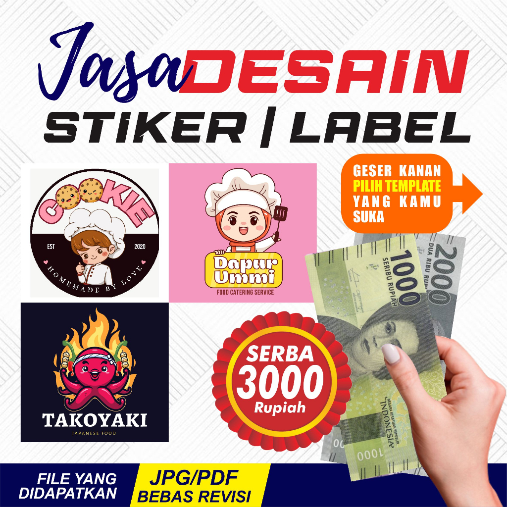 Jasa Desain Stiker/ Label murah  / Stiker Kemasan Produk / Desain Label Produk / Desain Kemasan