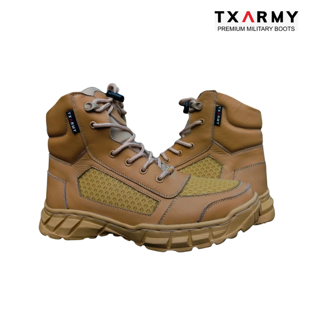 Sepatu PDL Pendek TNI POLRI Sarang Tawon Warna Cream atau Gurun Merk TXARMY
