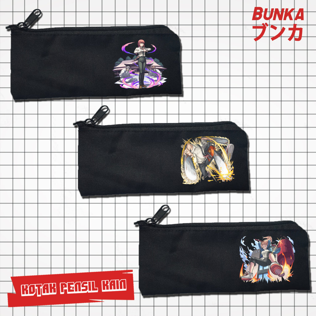 

Pouch Tempat Pensil Anime Chainsaw Man Action Murah Bahan Kain Souvenir Pernikahan Bisa Bayar Ditempat cod