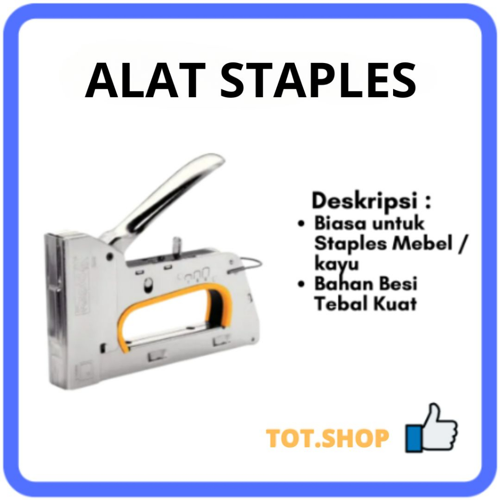 

Alat Staples Tembak Gun Tacker Stapler Staples Mebel, Kayu, Sofa, Kulit, dll Perekat Powerfull / Rapid Reffil Isi