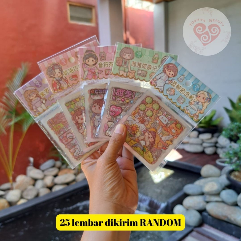Stiker Aesthetic  25  Lembar  Masu San rio Ku romi | Sticker PVC PET 25 lembar Anak Kecil Lucu Korea