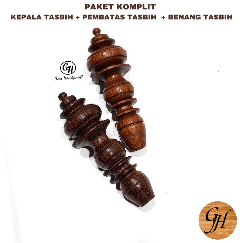Paket Komplit Kepala Tasbih + Pembatas Tasbih + Benang Tasbih + Bandul Tasbih kualitas premium