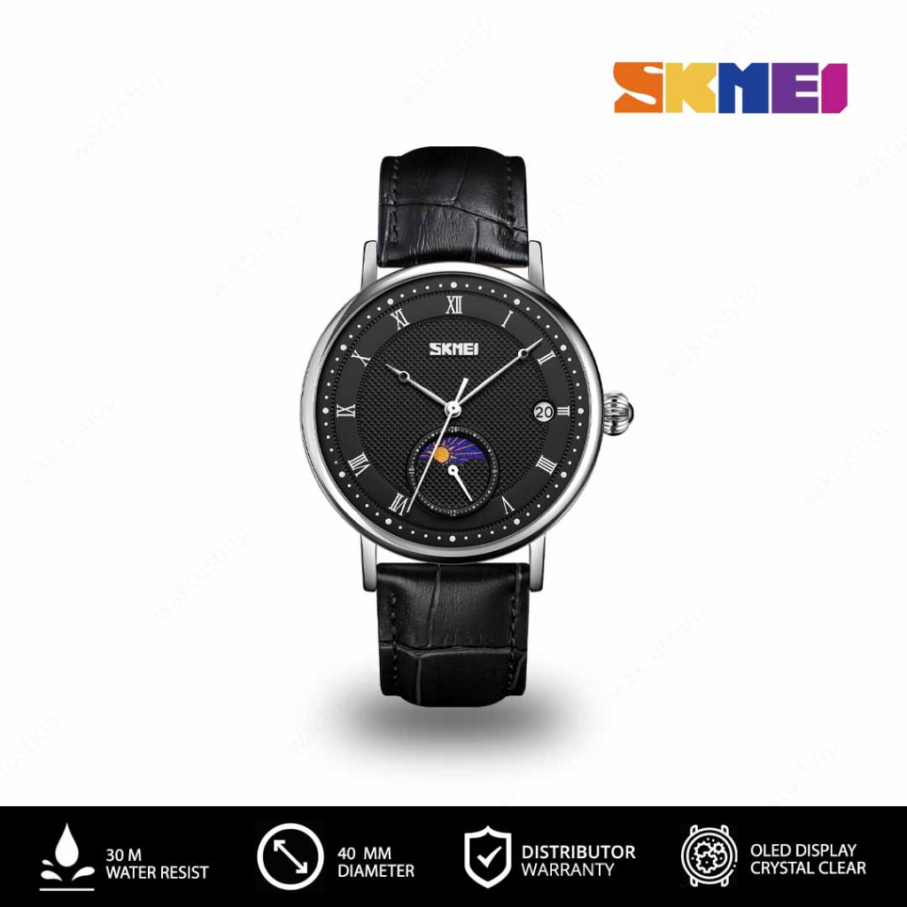 SKMEI 9308 Original Jam Tangan Pria Analog Leather Tahan Air