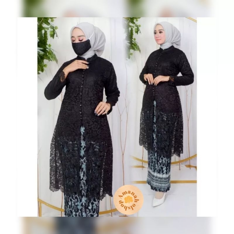 SET-KEBAYA BRUKAT KANCING SERIBU SETELAN BRUKAT TUNIK SHANGHAI/KEBAYA TUNIK MODERN