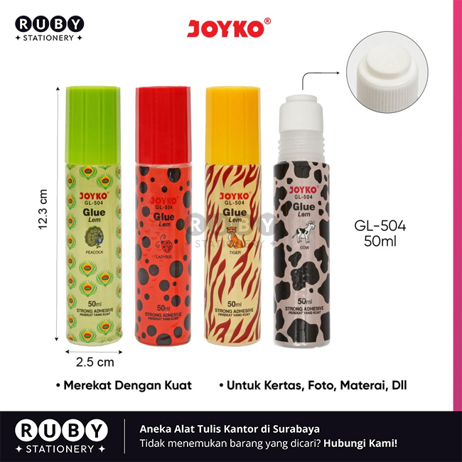 

RUBY STATIONERY Lem Kertas Cair GL-504 (50ml) Joyko - Glue Liquid