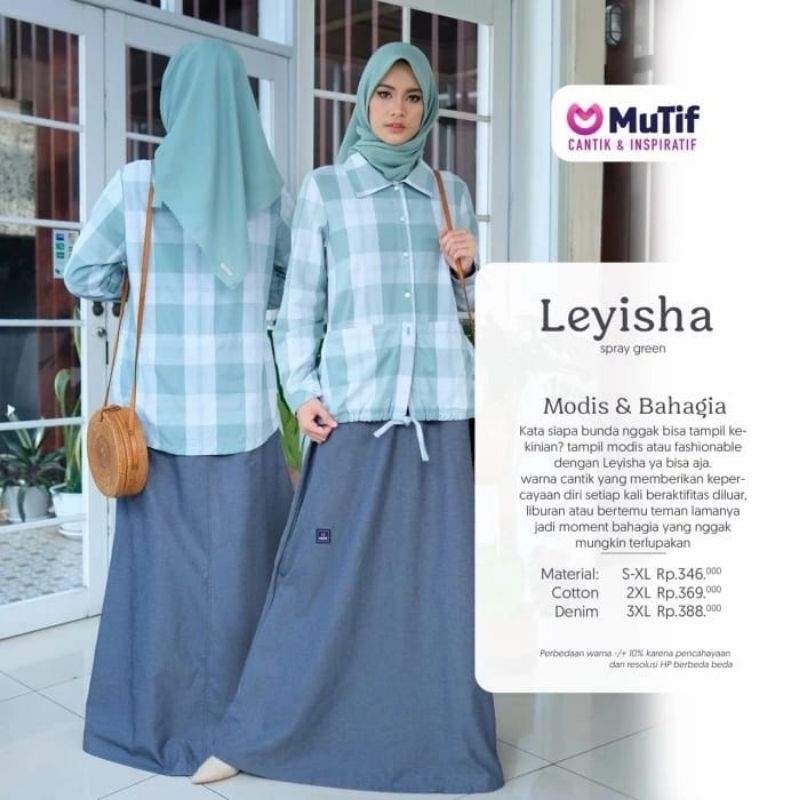 GAMIS KEMEJA SET ROK JUMBO MUTIF LEYISHA