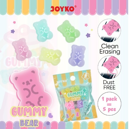 

[ARION STORE] Penghapus Joyko ER-136 Gummy Bear/ Eraser isi 5 Pieces [set]