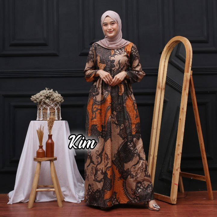 Rizky_collection2 - MS GAMIS BATIK SRIWEDARI MAXI BUMIL/BUSUI KATUN SOGAN ALLSIZE & JUMBO