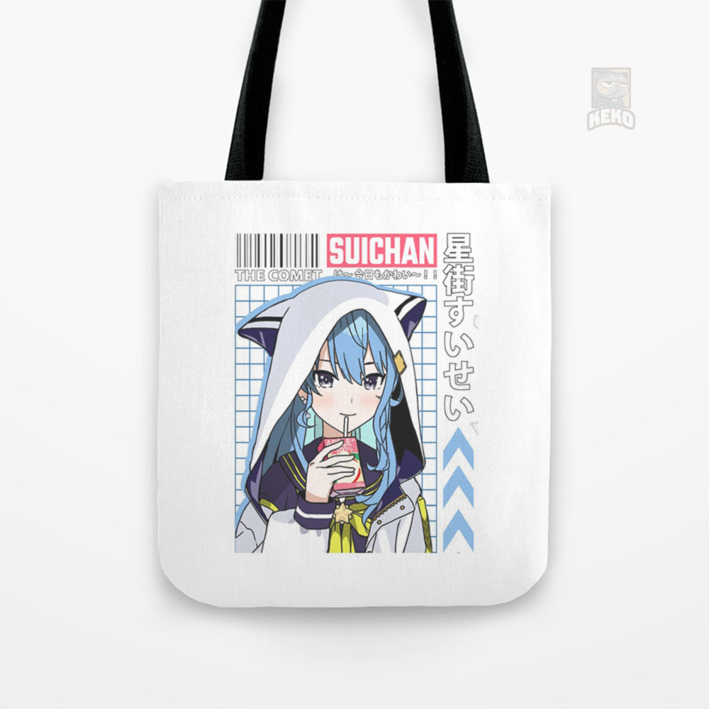 Hololive Hoshimachi Suisei with Hoodie Tote bag Kanvas