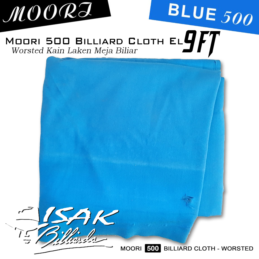 KAIN LAKEN BEKAS - TANPA LAKEN LIST - Moori 500 Billiard Cloth El. Blue 9-FT