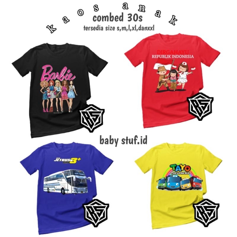 KAOS ANAK TAYO LENGAN PENDEK KAOS ANAK BUS TAYO LAKI LAKI DAN PEREMPUAN