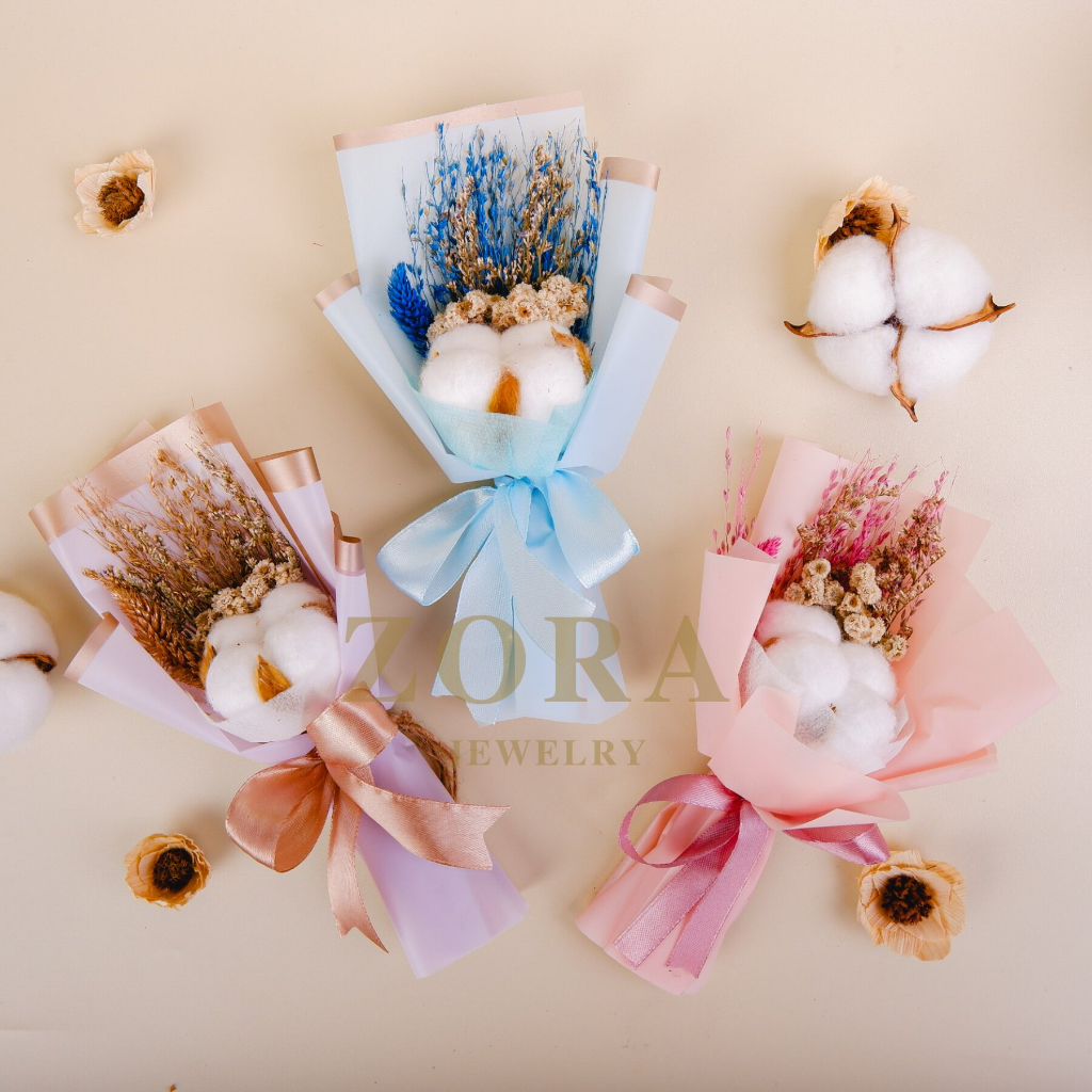 Buket bouquet bunga kering  dried flower mini asli wisuda cewek cowok kartu ucapan greeting card ula