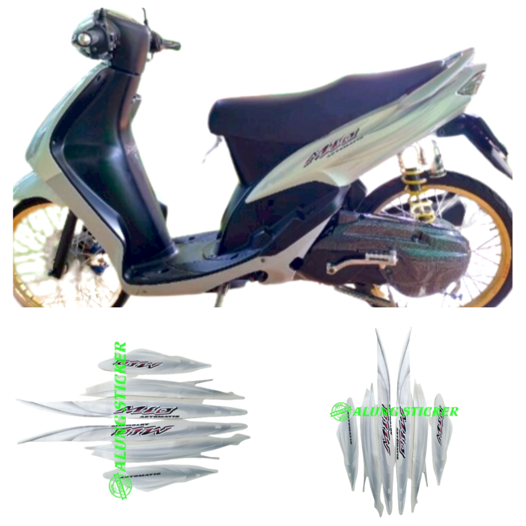 STIKER STRIPING LIS BODY MOTOR MIO SPORTY 2007 STD FULL PUTIH
