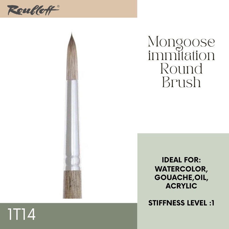 

Kuas Lukis Premium Roubloff Brush Mongoose Immitation Synthetic Round Brush 1T14