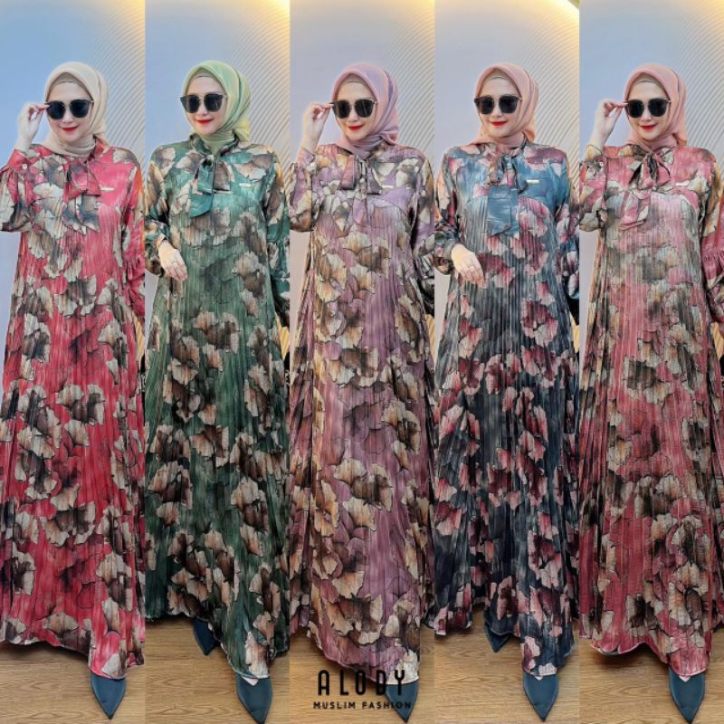 ALODY  Baju Dress muslimah Malika Dress By Alody.