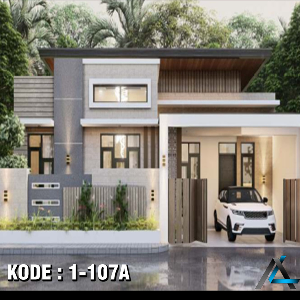 DESAIN RUMAH UK. 12X12 m KODE 1-107 (1 LANTAI) - ARSIKA DESAIN