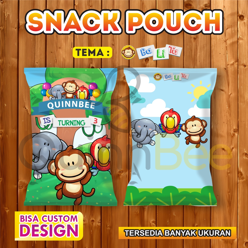 Snack Pouch Jumbo|Pouch Ultah|Kemasan Snack Ulang Tahun|Birthday Snack Pouch (Gratis Design) - BARBS