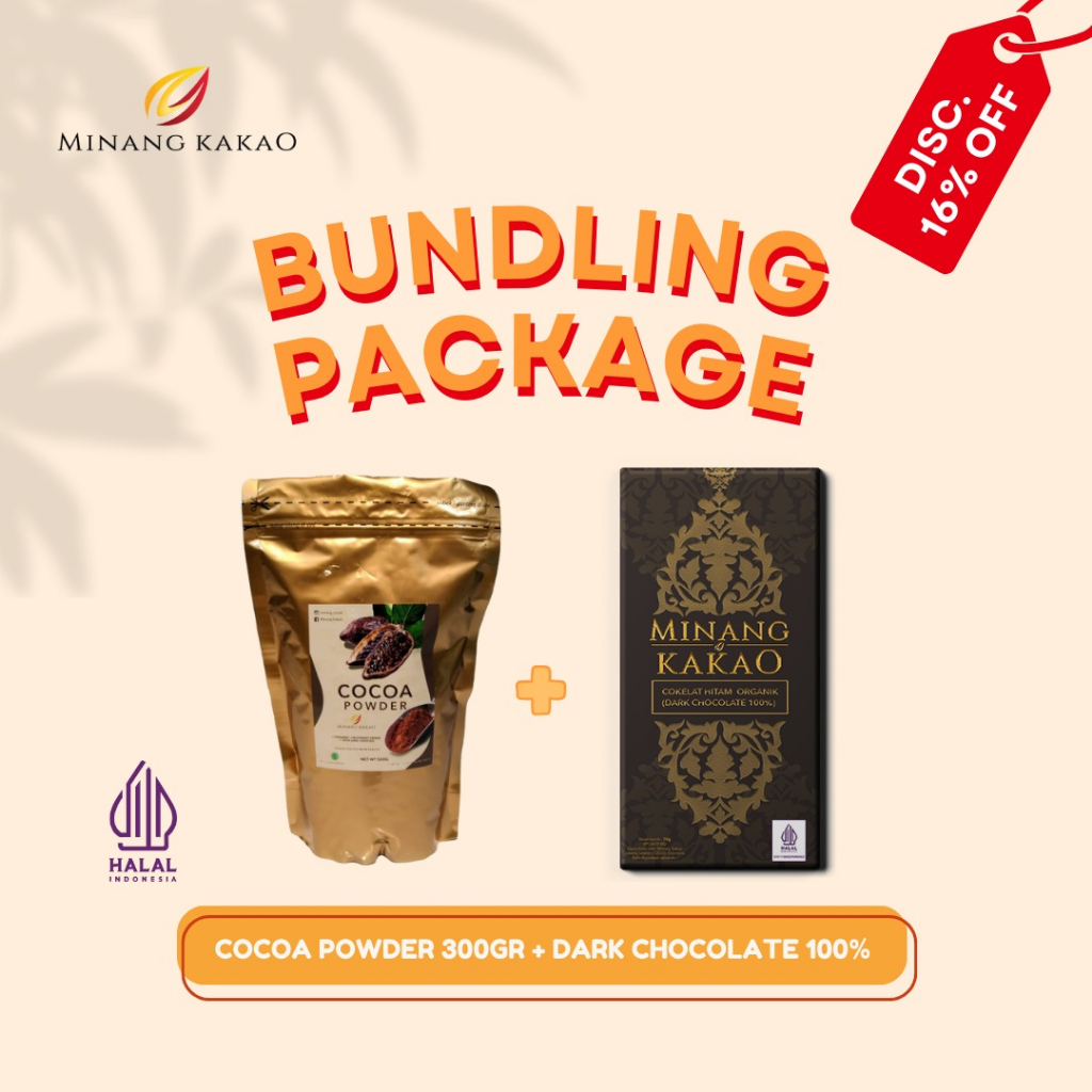 

Bundling Cocoa Powder 300gr + Dark Chocolate 100% 70gr