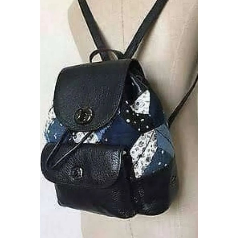 TAS COACH Preloved ORIGINAL  MINI TURNLOCK RUCKSACK BACKPACK DENIM