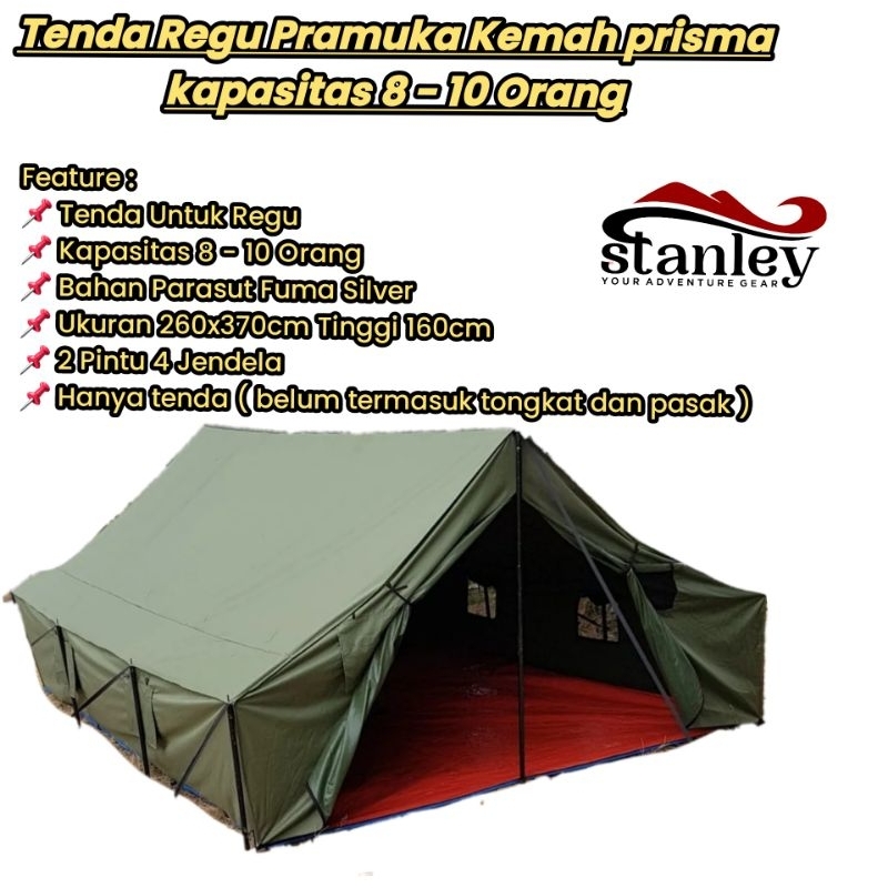 Tenda Regu Pramuka Kemah prisma kapasitas 8 - 10 Orang