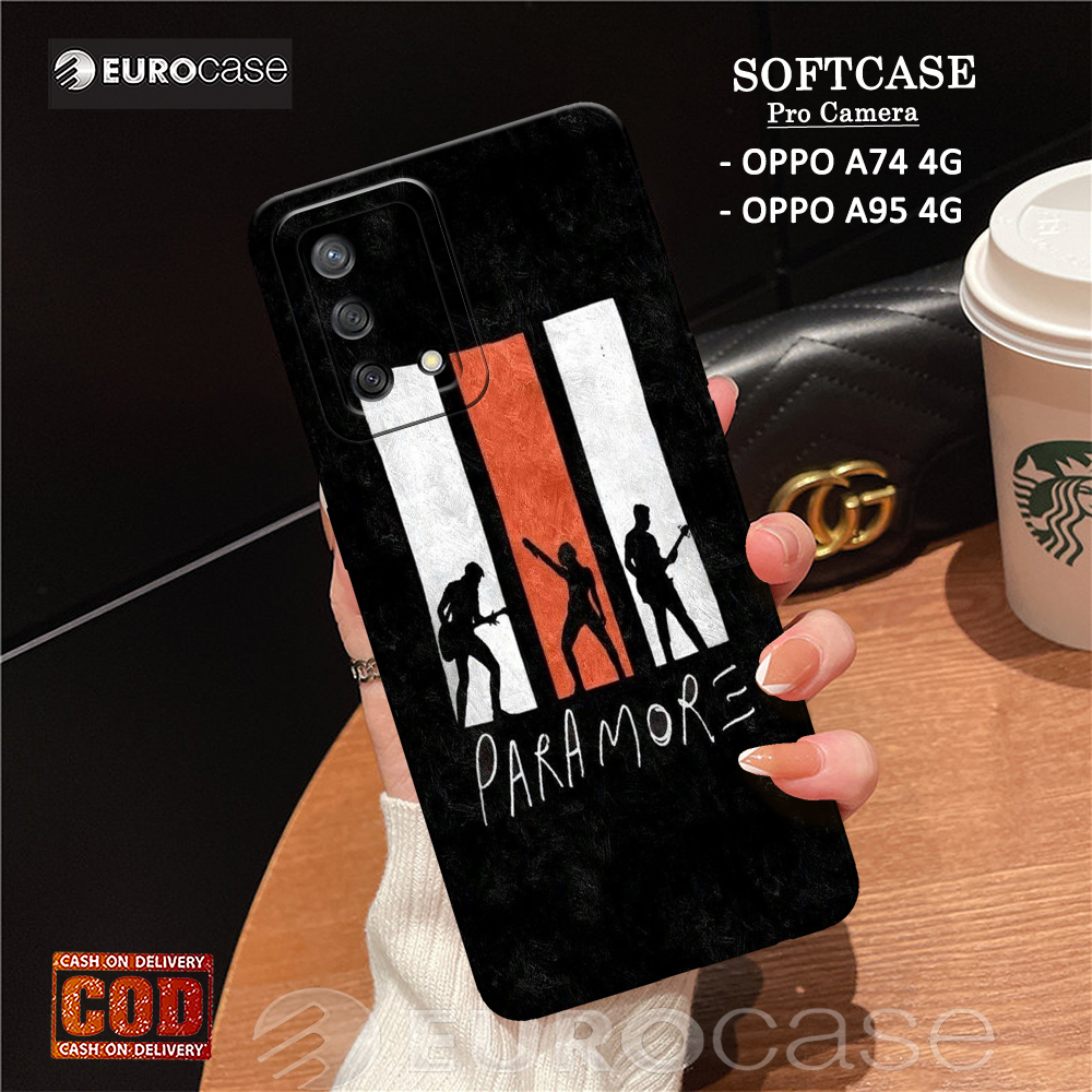 Casing Hp Oppo A74 4G / A95 4G - Fashion Case Logo Band - Soft Case Hp Oppo A74 4G / A95 4G - Kesing