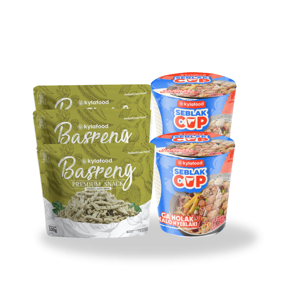 Kylafood paket 2 seblak cup + 3 basreng original 80gr