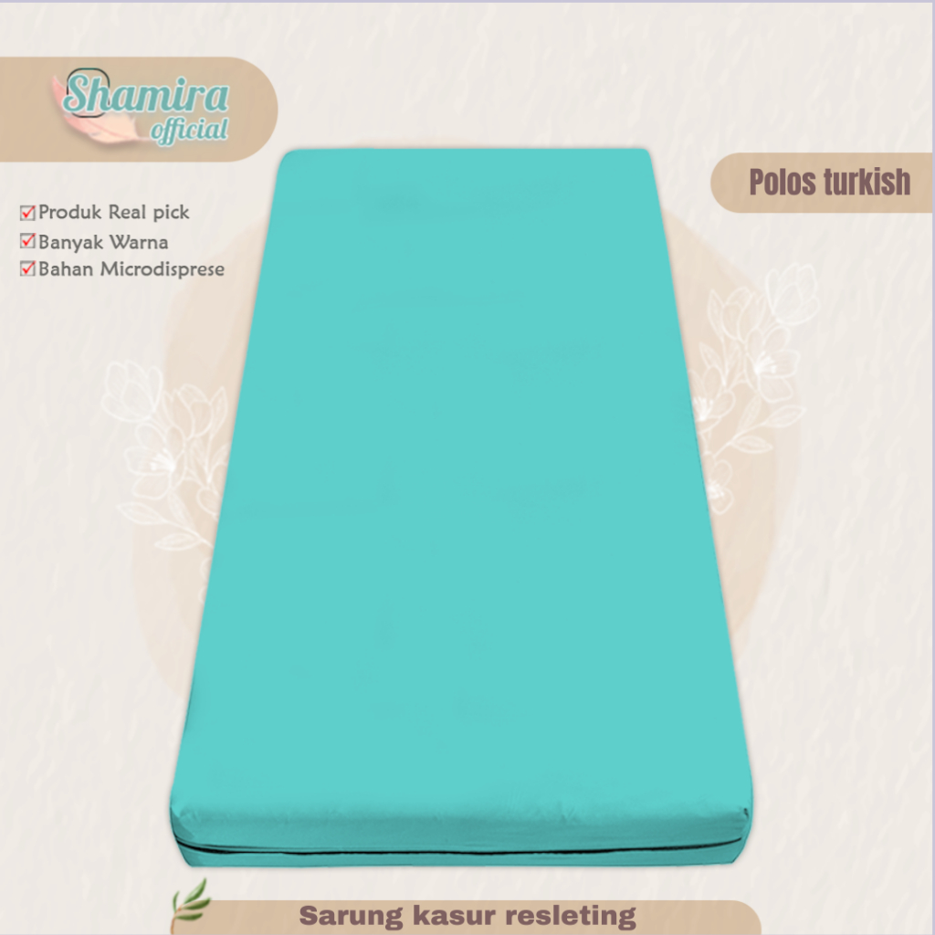 Sprei Resleting Polos 100x200 Sarung Kasur Busa Resleting Single