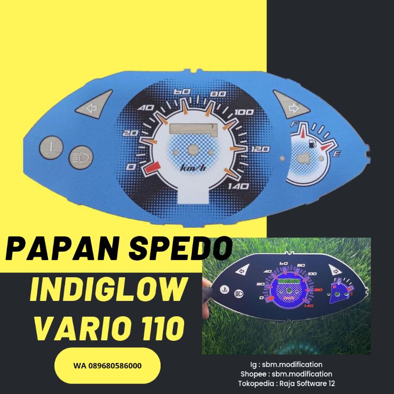 Papan Speedometer Indiglow Honda Vario 110 Old Karbu Custom