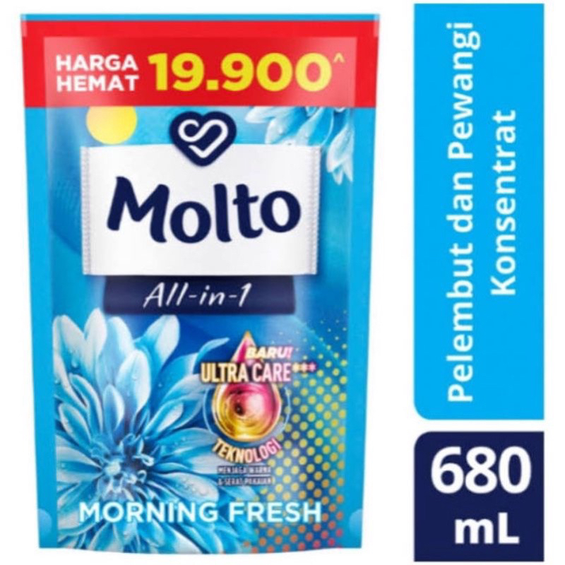 Molto All in One Pelembut & Pewangi Pakaian Morning Fresh 680 ml 