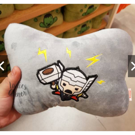 MARVEL BONE PILLOW MINISO BONEKA BANTAL JOK KURSI MOBIL LEHER DENGAN KARET BELAKANG HEADREST