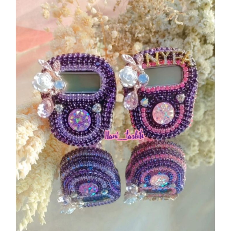 TASBIH DIGITAL LED ALARM SWAROVSKI COSTUME NAMA
