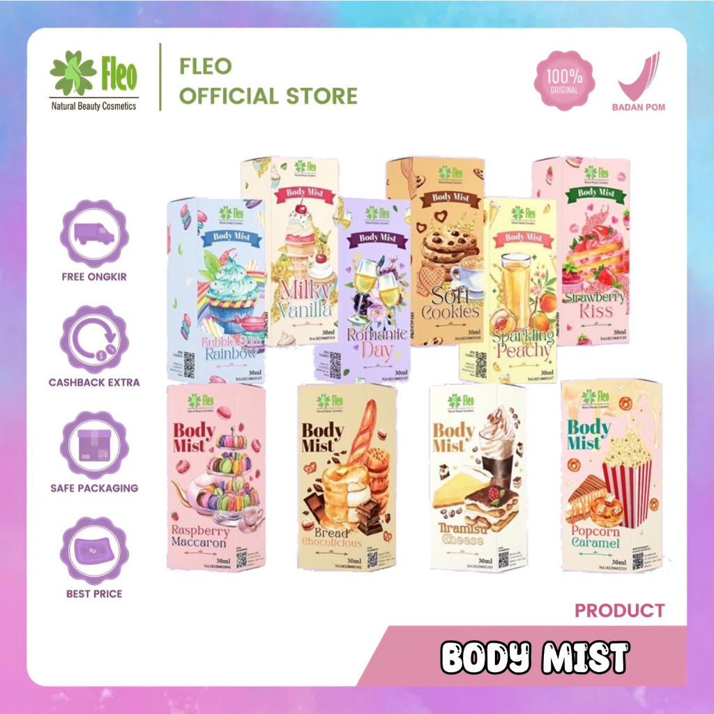 FLEO Body Mist 30ml Parfum Spray / Pewangi Badan Parfum Tahan Lama / Body Mist Fleo Parfume Badan