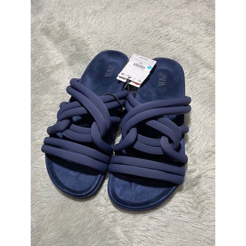 sandal zara pria original navy size 40