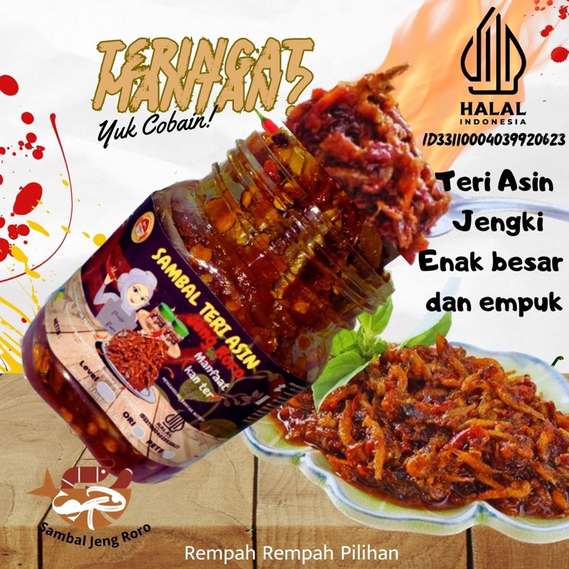 

PENGIRIMAN HANYA JNT SAMBAL JENG RORO SAMBAL IKAN TERI ASIN JENGKI ENAK SAMBAL JENG RORO MUI