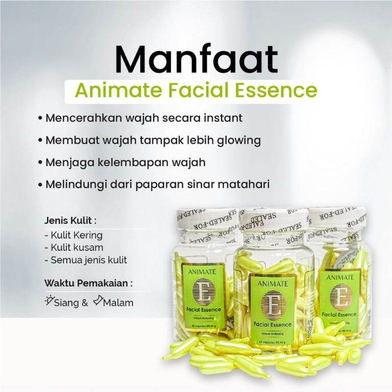 Facial Essense Capsule Instant Whitening Animate Serum Wajah/Animate Capsule
