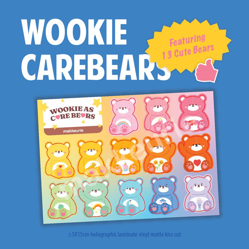

Wookie Care Bear Holographic Kiss Cut Sticker