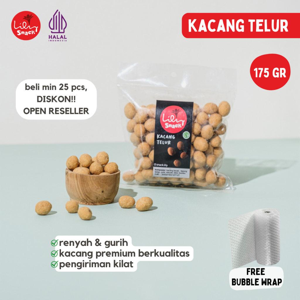 

KACANG TELUR / CEMILAN SEHAT RENYAH DAN NIKMAT PASTI NAGIH / DIBUAT DENGAN BAHAN KUALITAS PREMIUM