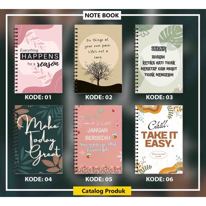 

(NS-011) BUKU TULIS NOTEBOOK A5 14,8 cm x 21.0 cm dan A6 10,5 x 14,8 cm SPIRAL POLOS GARIS