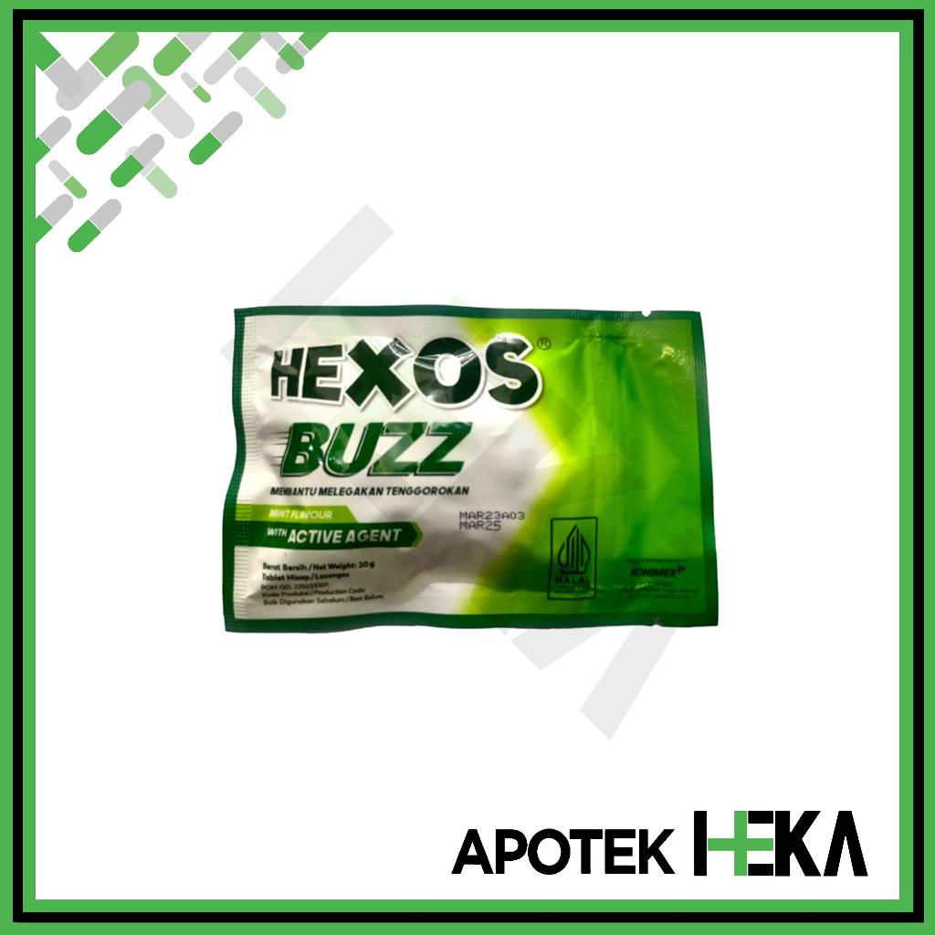 

Hexos Buzz Permen 20 g 1 Sachet - Melegakan Tenggorokan