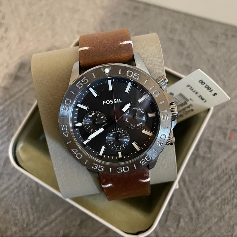 BQ2709 Bannon Multifunction Brown Leather nwt  (diameter 4.5 cm)