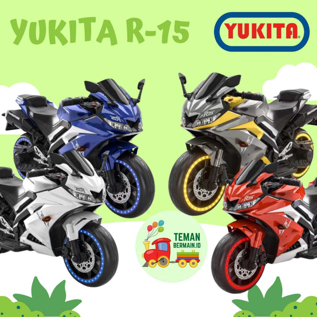 Mainan Motor Aki Anak Yukita R15 Motor Sport - Kuning