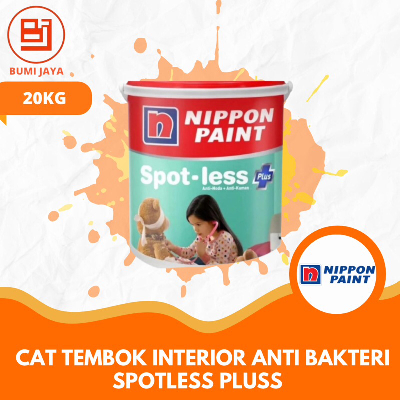cat tembok interior anti bakteri nippon paint spotless plus 20ltr