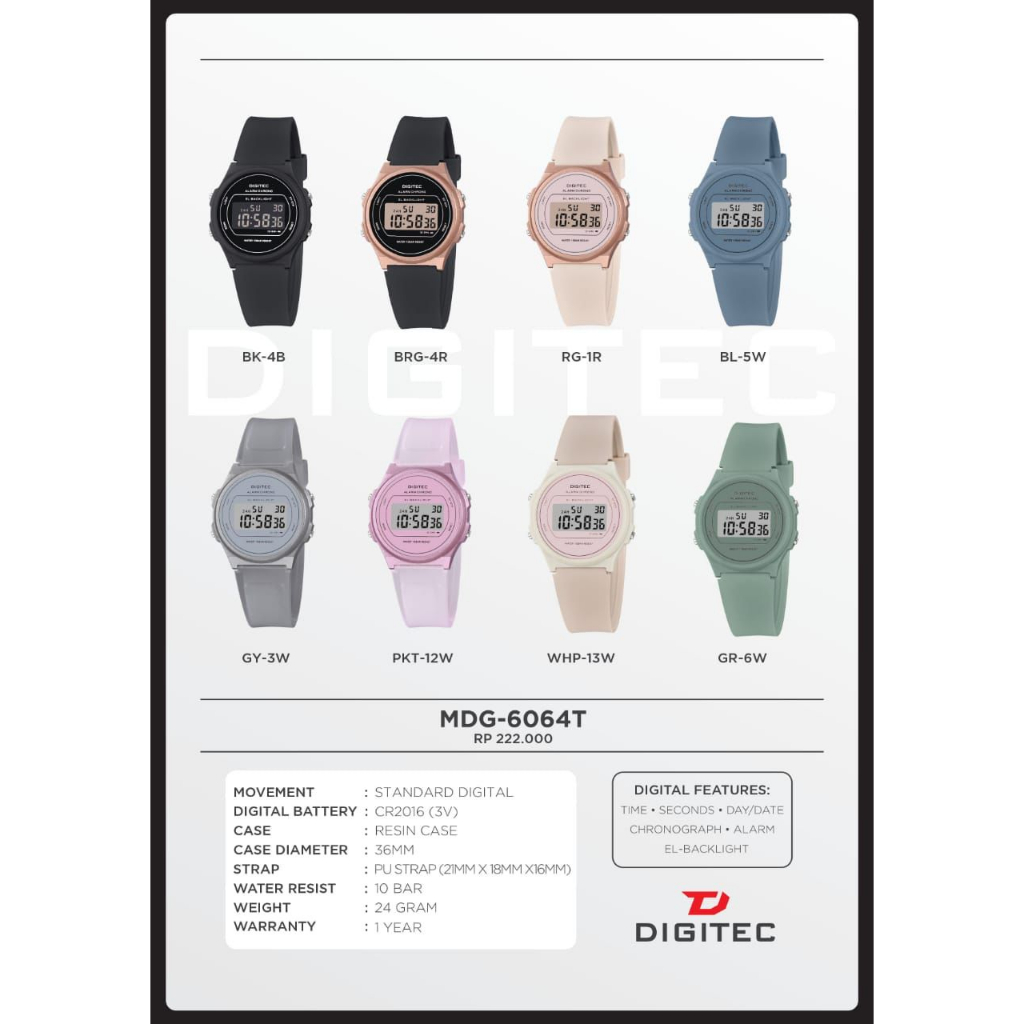 JAM TANGAN WANITA DGTEC DIGITAL