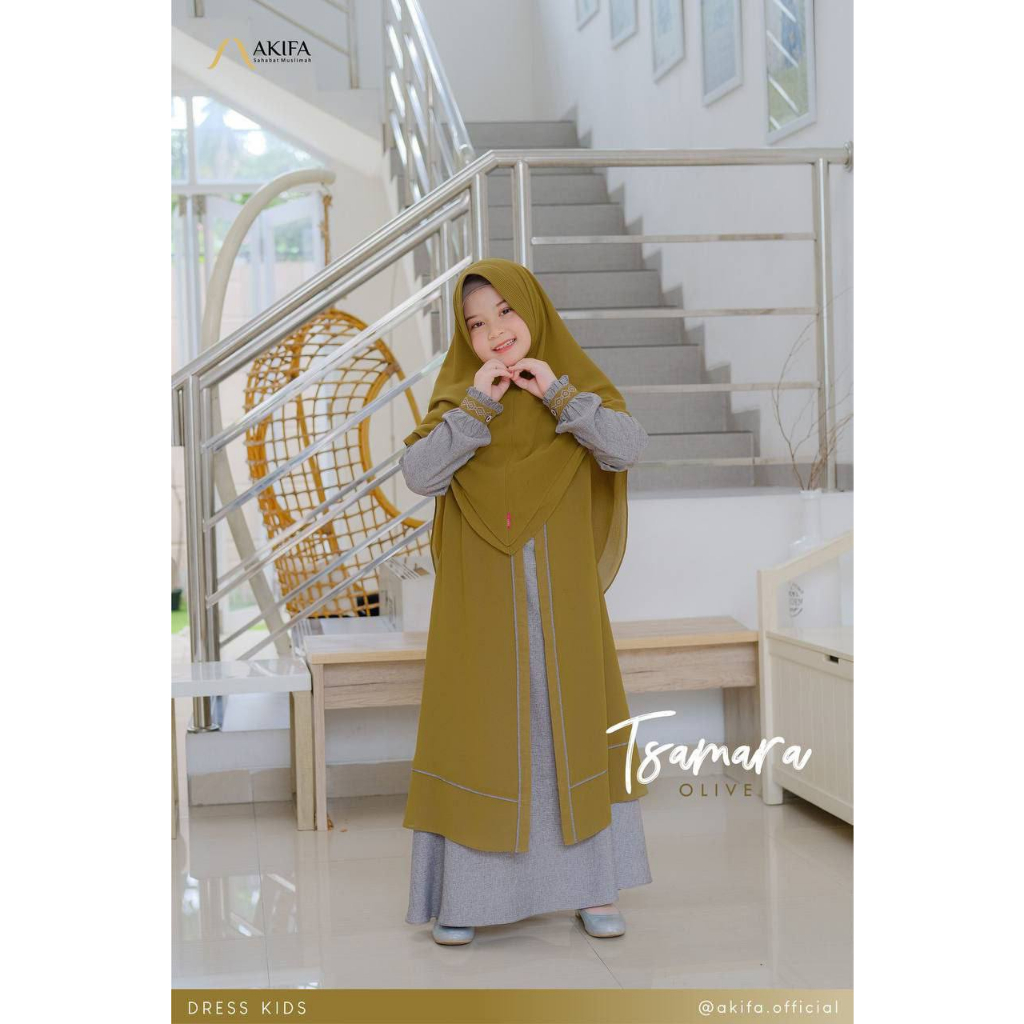 GAMIS ANAK TSAMARA BY AKIFA / GAMIS ANAK SET HIJAB TERBARU SUPER LUCU